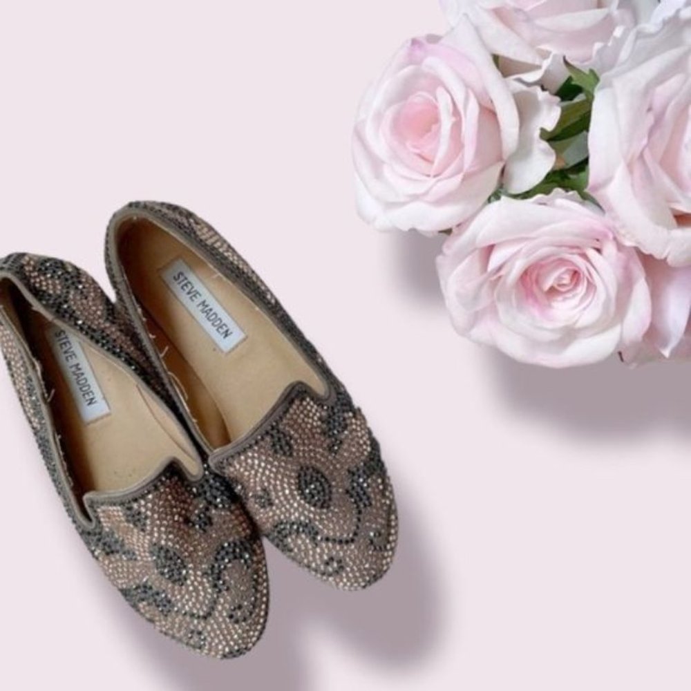 Steve Madden Concord Glitter Rhinestone Flat Loafers